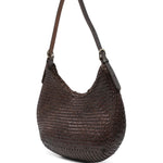 Borsa a spalla Luna Mezza in marrone scuro Dragon Diffusion - donna 