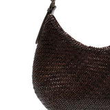 Borsa a spalla Luna Mezza in marrone scuro Dragon Diffusion - donna 