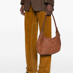BORSA A SPALLA LUNA MEZZA IN MARRONE CHIARO DRAGON DIFFUSION - DONNA 