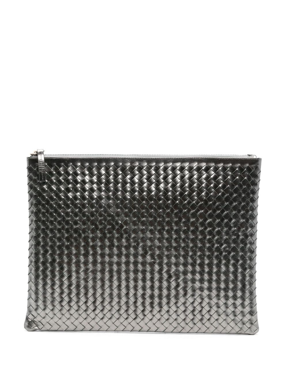 Clutch intrecciato A4 in argento Dragon diffusion - donna 