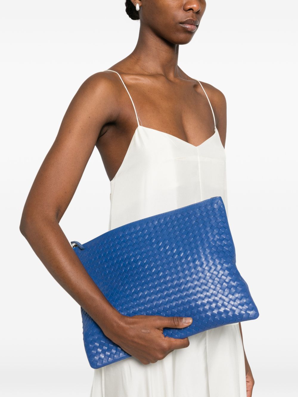 Clutch intrecciato A4 in blu Dragon diffusion - donna 