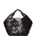 Borsa in pelle intrecciata botteghe in nero Dragon diffusion - donna 