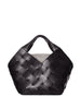 Borsa in pelle intrecciata botteghe in nero Dragon diffusion - donna