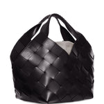 Borsa in pelle intrecciata botteghe in nero Dragon diffusion - donna 