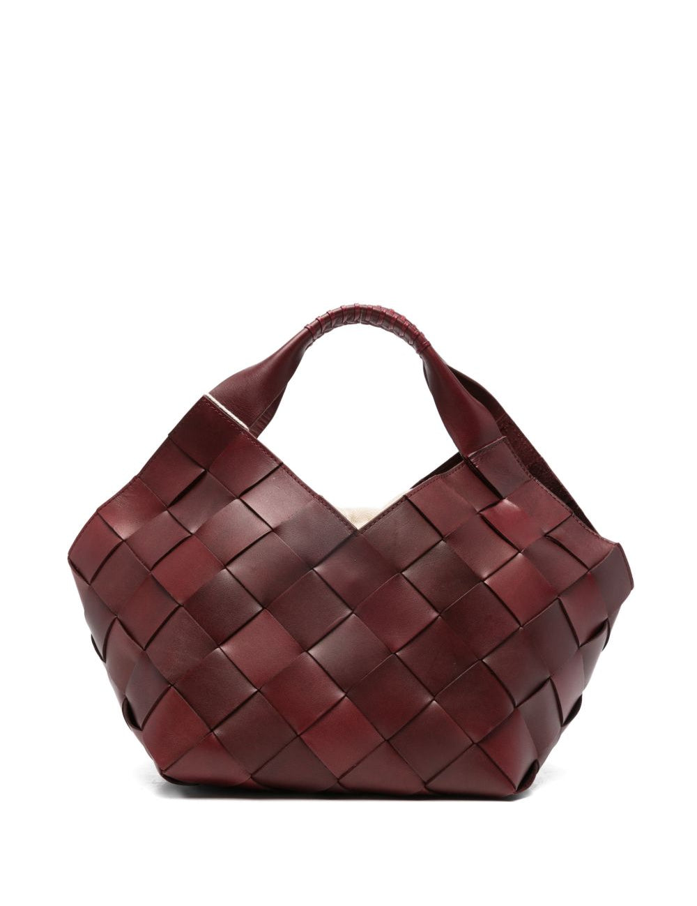 Borsa in pelle intrecciata botteghe in bordeaux Dragon diffusion - donna 