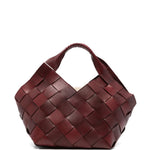 Borsa in pelle intrecciata botteghe in bordeaux Dragon diffusion - donna 
