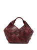 Borsa in pelle intrecciata botteghe in bordeaux Dragon diffusion - donna