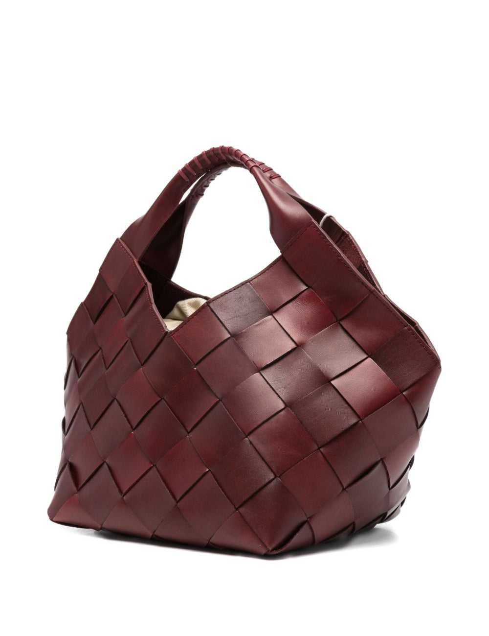 Borsa in pelle intrecciata botteghe in bordeaux Dragon diffusion - donna 