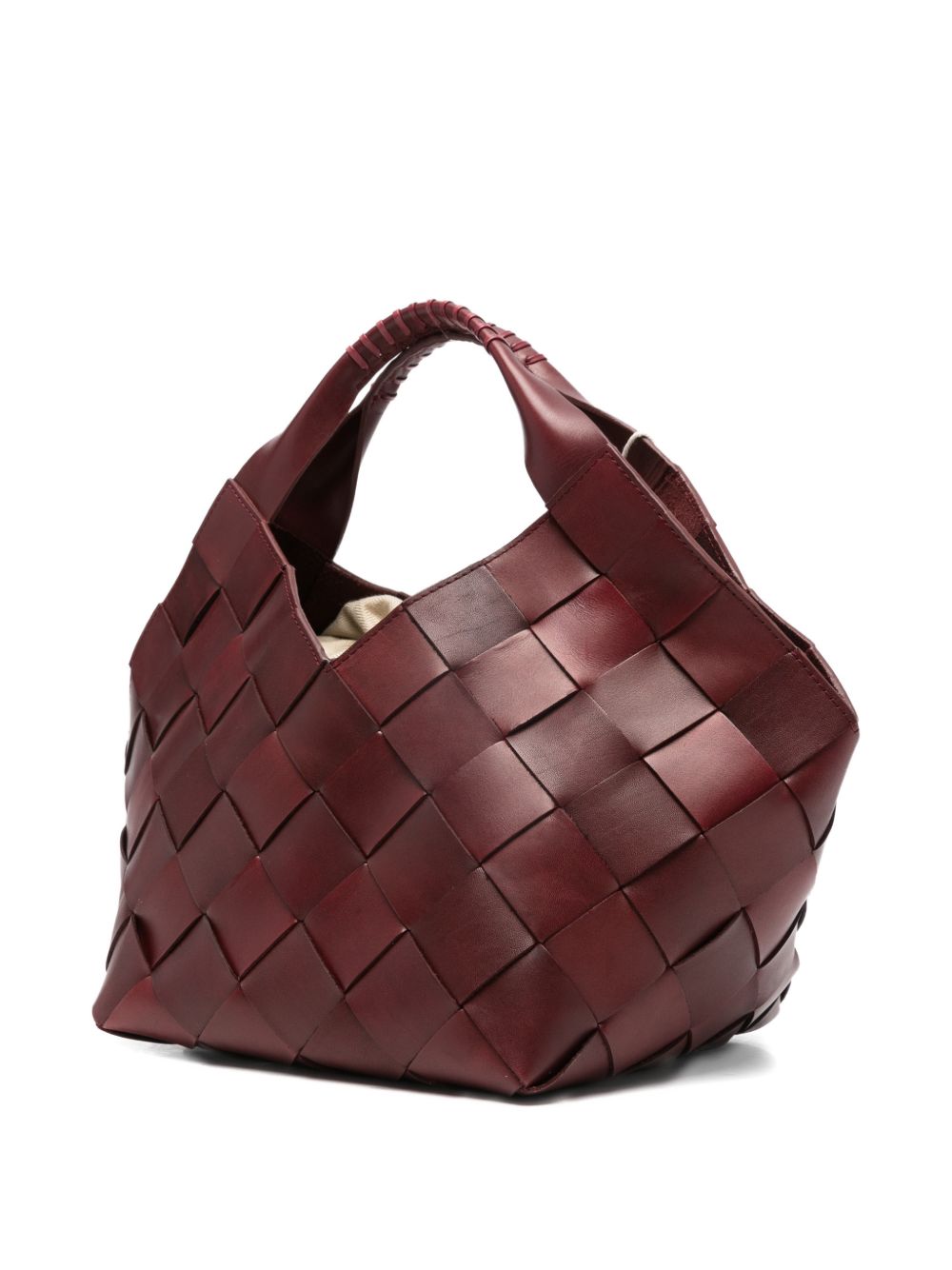 Borsa in pelle intrecciata botteghe in bordeaux Dragon diffusion - donna 