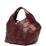 Borsa in pelle intrecciata botteghe in bordeaux Dragon diffusion - donna 