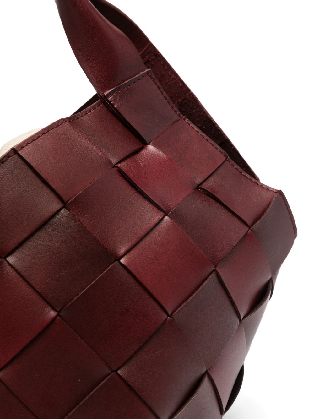 Borsa in pelle intrecciata botteghe in bordeaux Dragon diffusion - donna 
