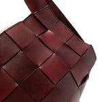 Borsa in pelle intrecciata botteghe in bordeaux Dragon diffusion - donna 