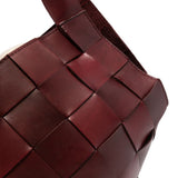 Borsa in pelle intrecciata botteghe in bordeaux Dragon diffusion - donna 