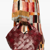 Borsa in pelle intrecciata botteghe in bordeaux Dragon diffusion - donna 