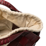 Borsa in pelle intrecciata botteghe in bordeaux Dragon diffusion - donna 