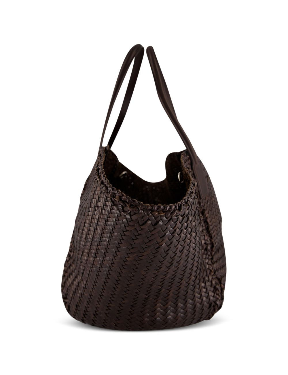 Borsa intrecciata teresa in marrone 