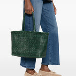 Borsa TOTE intrecciata b.weave in verde Dragon diffusion - donna 