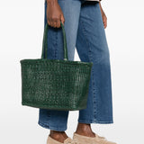 Borsa TOTE intrecciata b.weave in verde Dragon diffusion - donna 