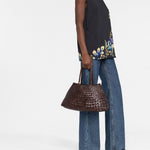 Borsa tote Santa Croce in marrone scuro Dragon Diffusion - donna 