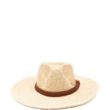 Cappello intrecciato in paglia in avorio 