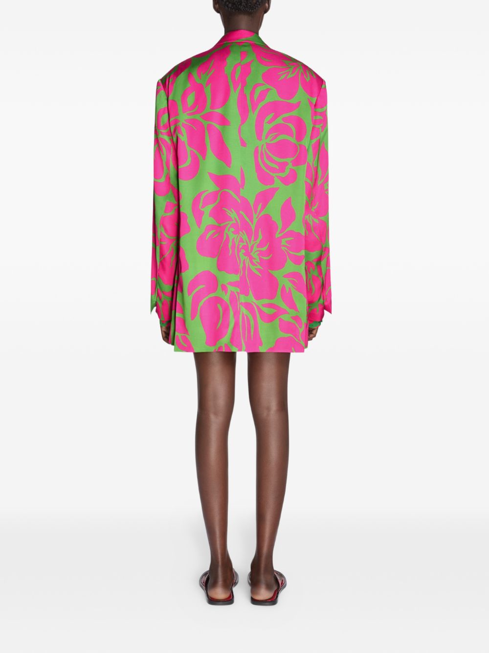 Blazer con stampa floreale bliss in verde e rosa Dries van noten - donna 