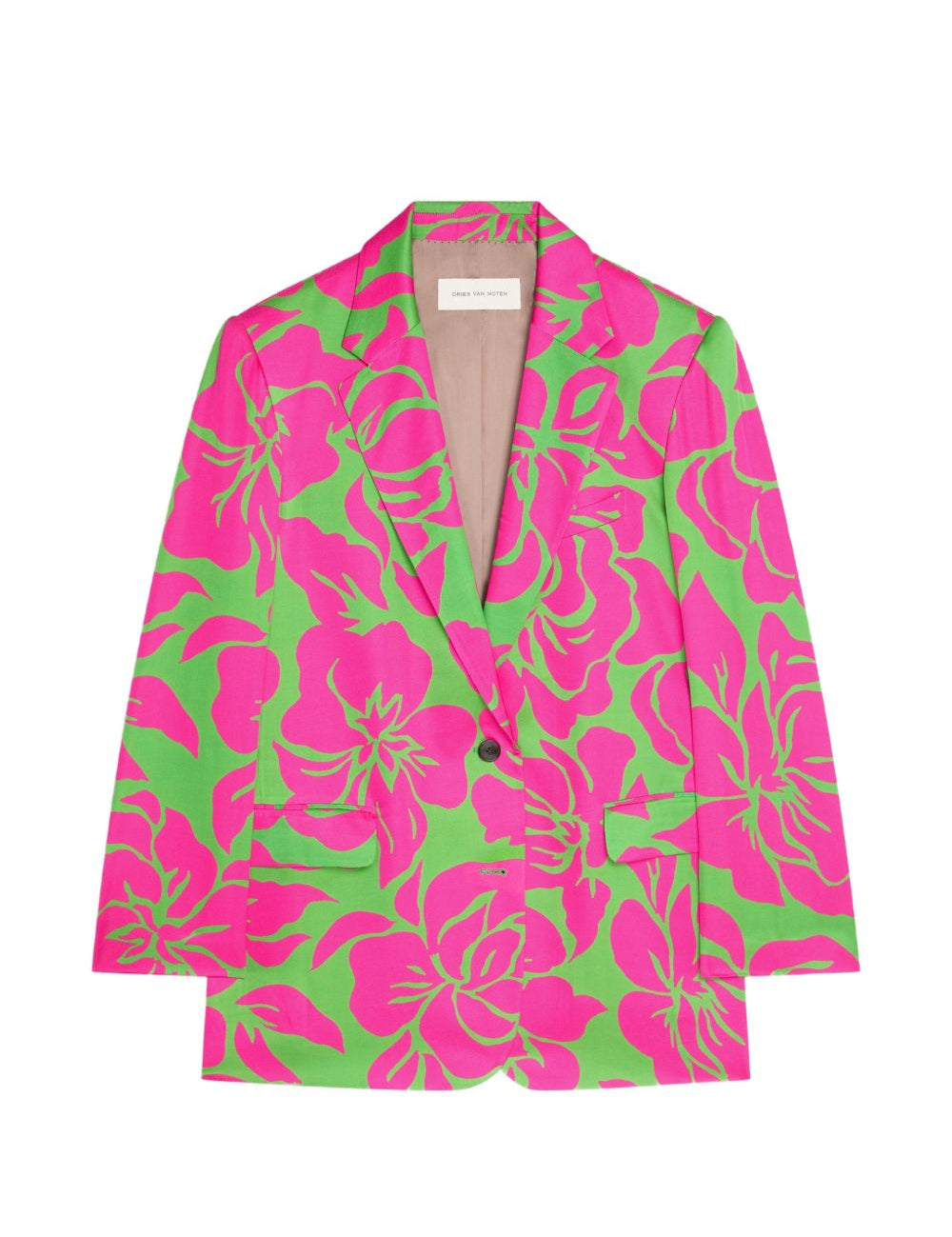 Blazer con stampa floreale bliss in verde e rosa Dries van noten - donna 