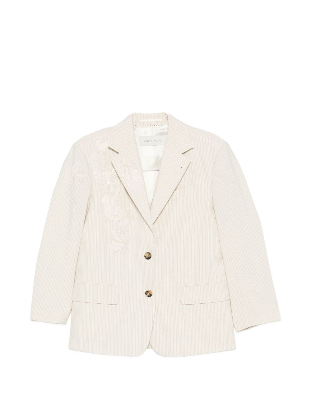 Giacca monopetto con ricami floreali birdy in beige Dries van noten - donna 