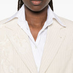 Giacca monopetto con ricami floreali birdy in beige Dries van noten - donna 