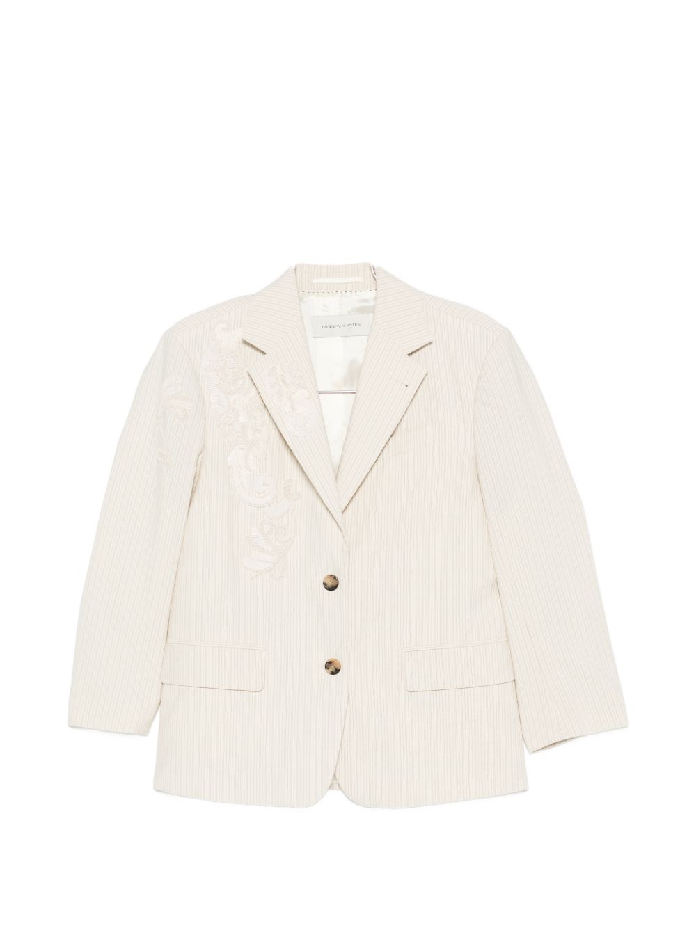 Giacca monopetto con ricami floreali birdy in beige Dries van noten - donna 