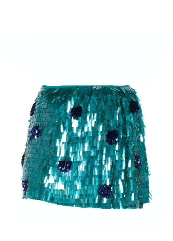 Minigonna con paillettes gabrina in verde Dries van noten - donna 