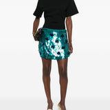 Minigonna con paillettes gabrina in verde Dries van noten - donna 