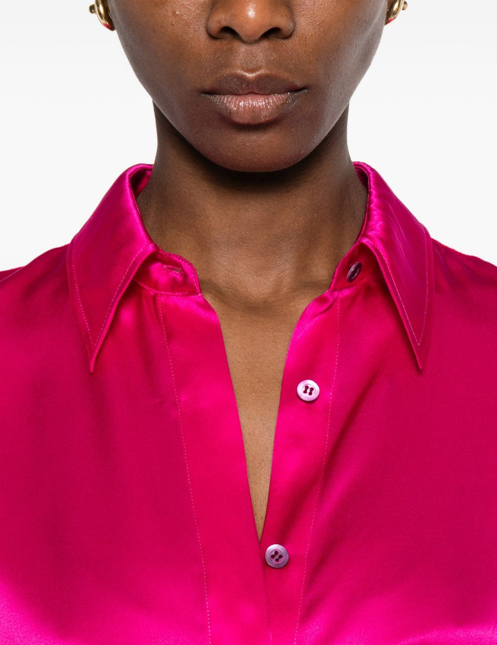 Camicia chowy con finitura satinata in rosa Dries van noten - donna 
