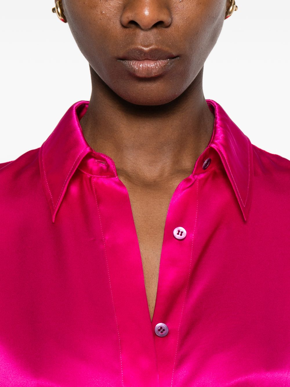 Camicia chowy con finitura satinata in rosa Dries van noten - donna 