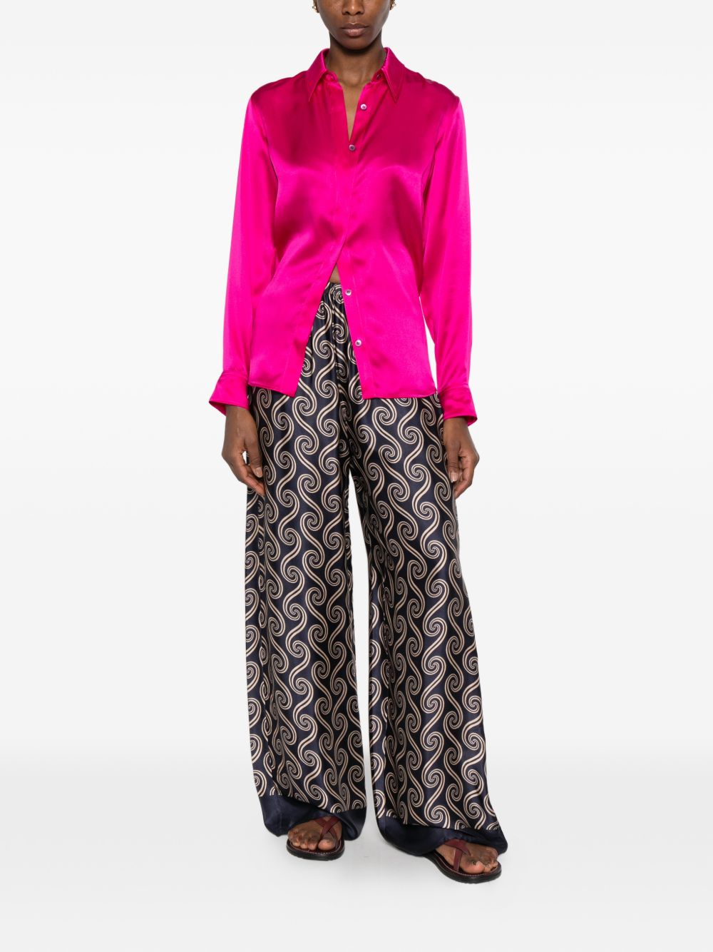 Camicia chowy con finitura satinata in rosa Dries van noten - donna 