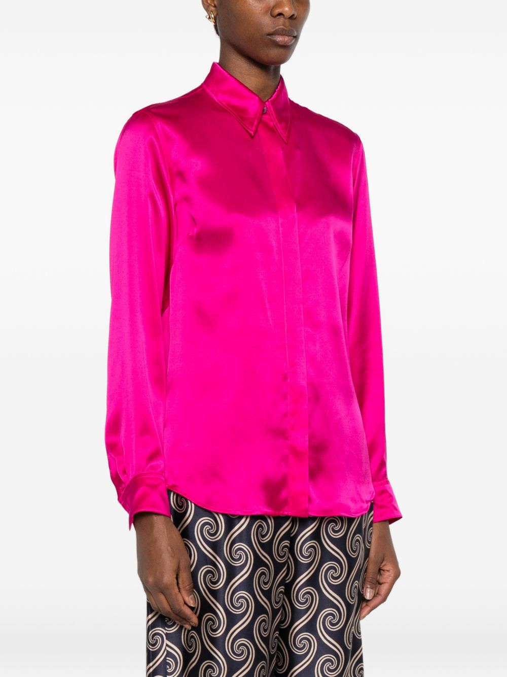 Camicia chowy con finitura satinata in rosa Dries van noten - donna 