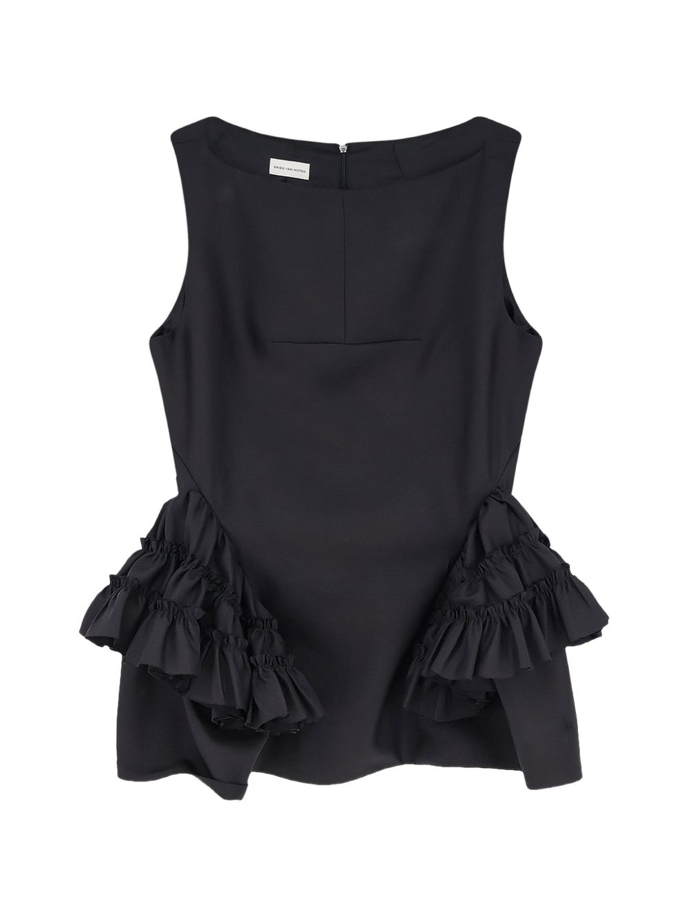 Top con volant in nero Dries van noten - donna 