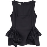 Top con volant in nero Dries van noten - donna 