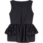 Top con volant in nero Dries van noten - donna 