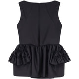 Top con volant in nero Dries van noten - donna 