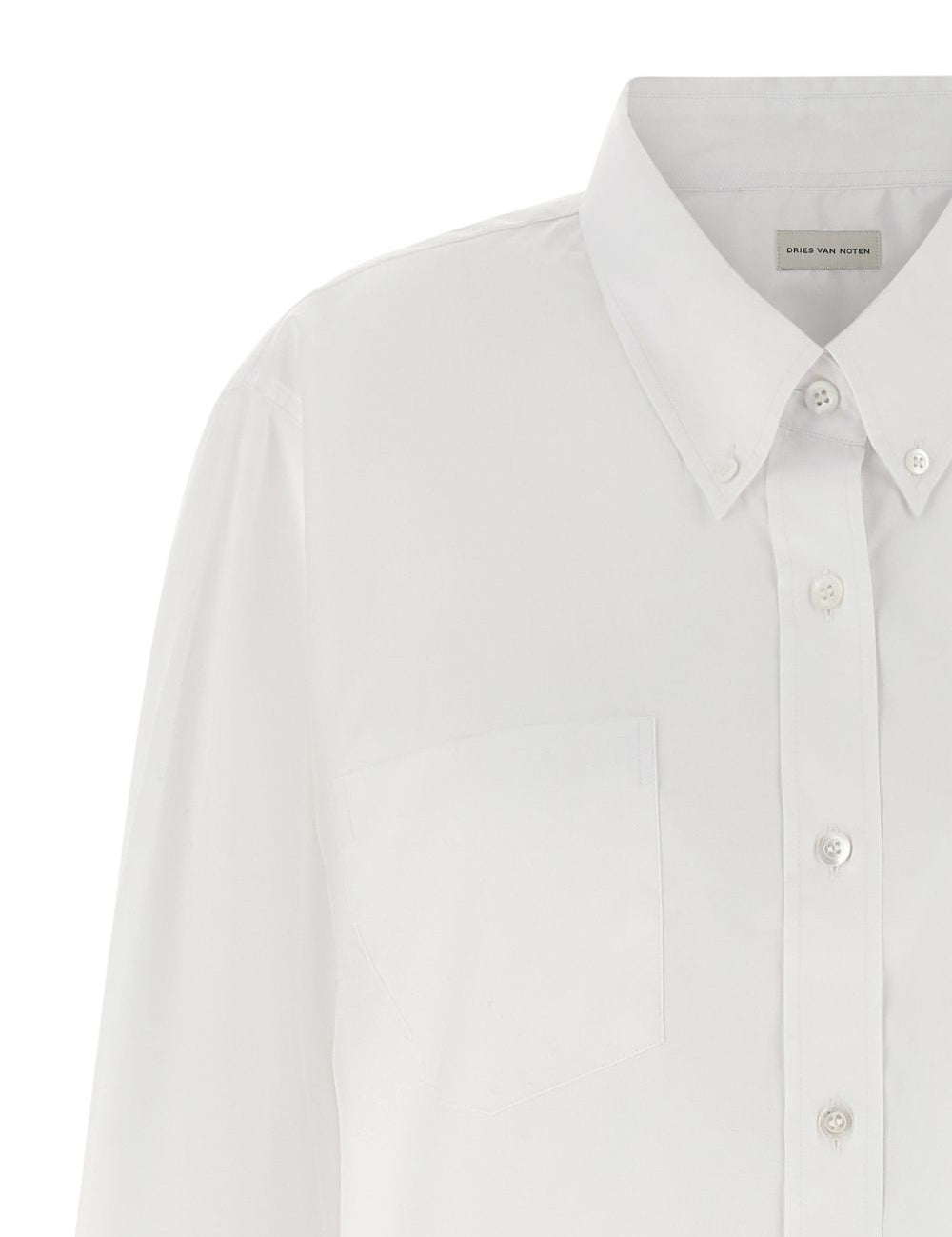 Camicia di cotone a maniche lunghe cheers in bianco Dries van noten - donna 