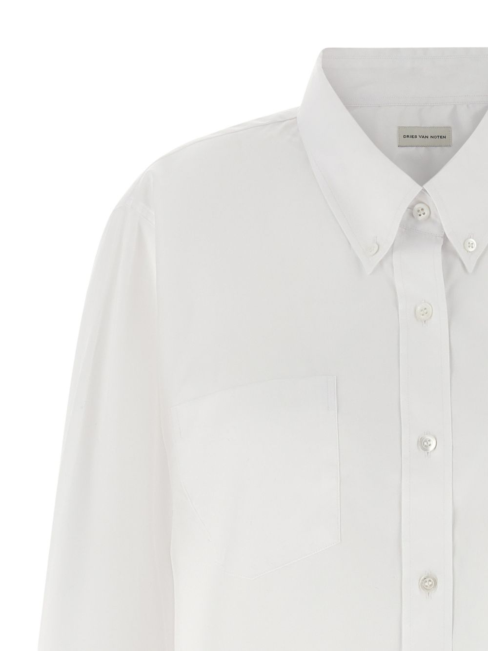 Camicia di cotone a maniche lunghe cheers in bianco Dries van noten - donna 