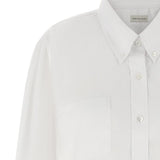Camicia di cotone a maniche lunghe cheers in bianco Dries van noten - donna 