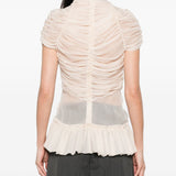 Top in seta Chuchu plissettato in rosa cipria Dries van noten - donna 