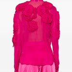 Camicia Chowsa con ricami floreali in rosa Dries van noten - donna 
