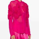 Camicia Chowsa con ricami floreali in rosa Dries van noten - donna 