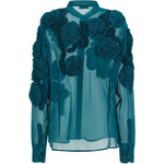 Camicia Chowsa con ricami floreali in verde Dries van noten - donna 
