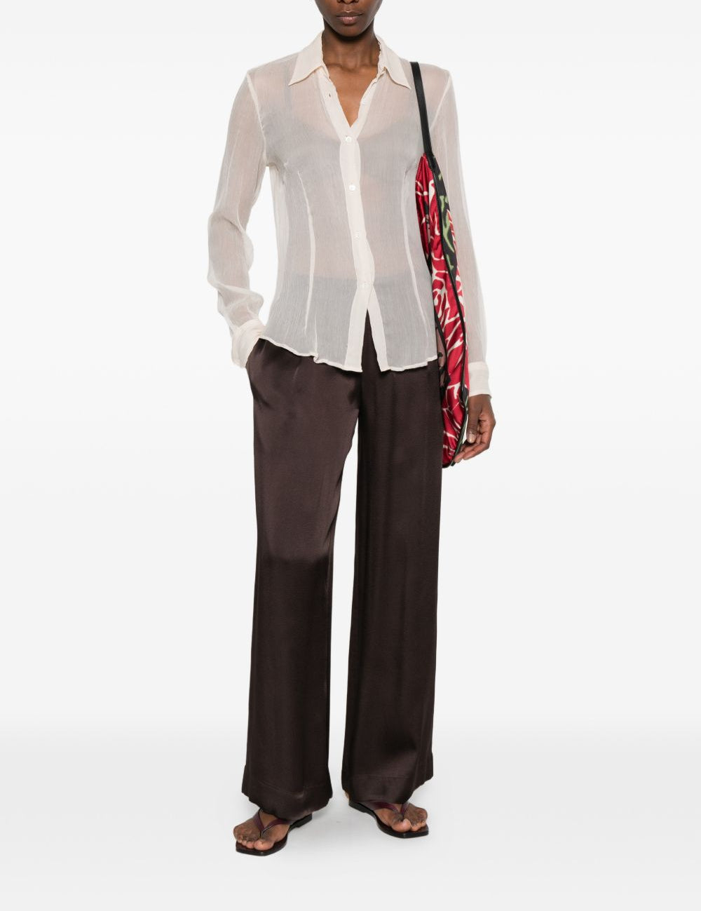 Camicia semi-trasparente cloudy in avorio Dries van noten - donna 