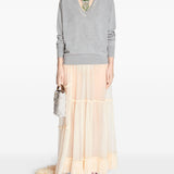 Gonna lunga asmmetrica in tulle sunia in beige Dries van noten - donna 