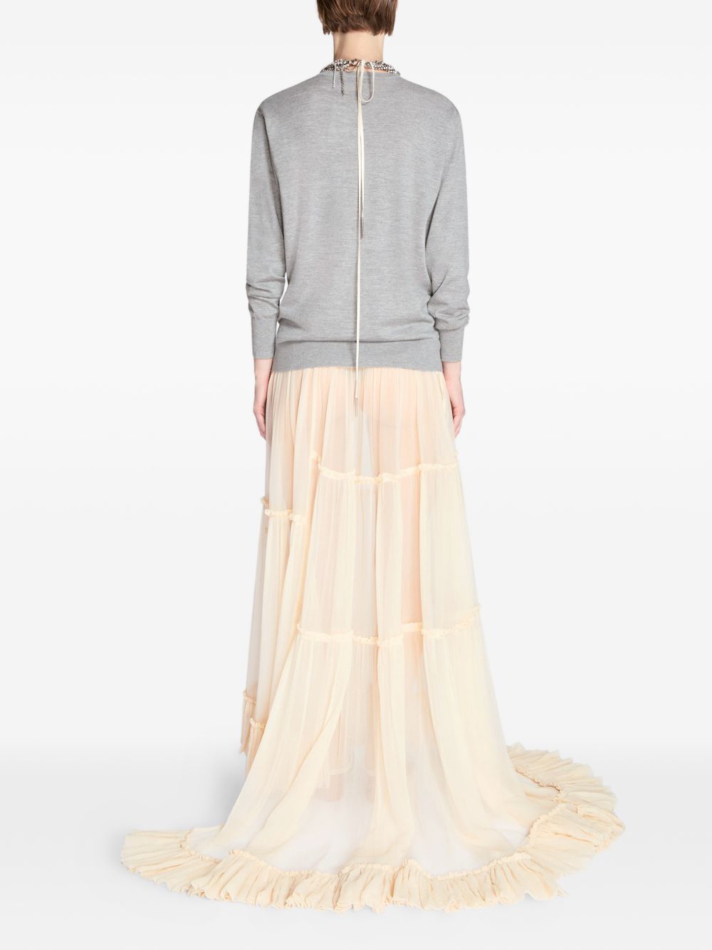 Gonna lunga asmmetrica in tulle sunia in beige Dries van noten - donna 