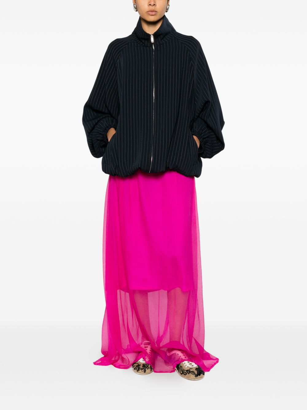Gonna drappeggiata con volant sunia in rosa Dries van noten - donna 